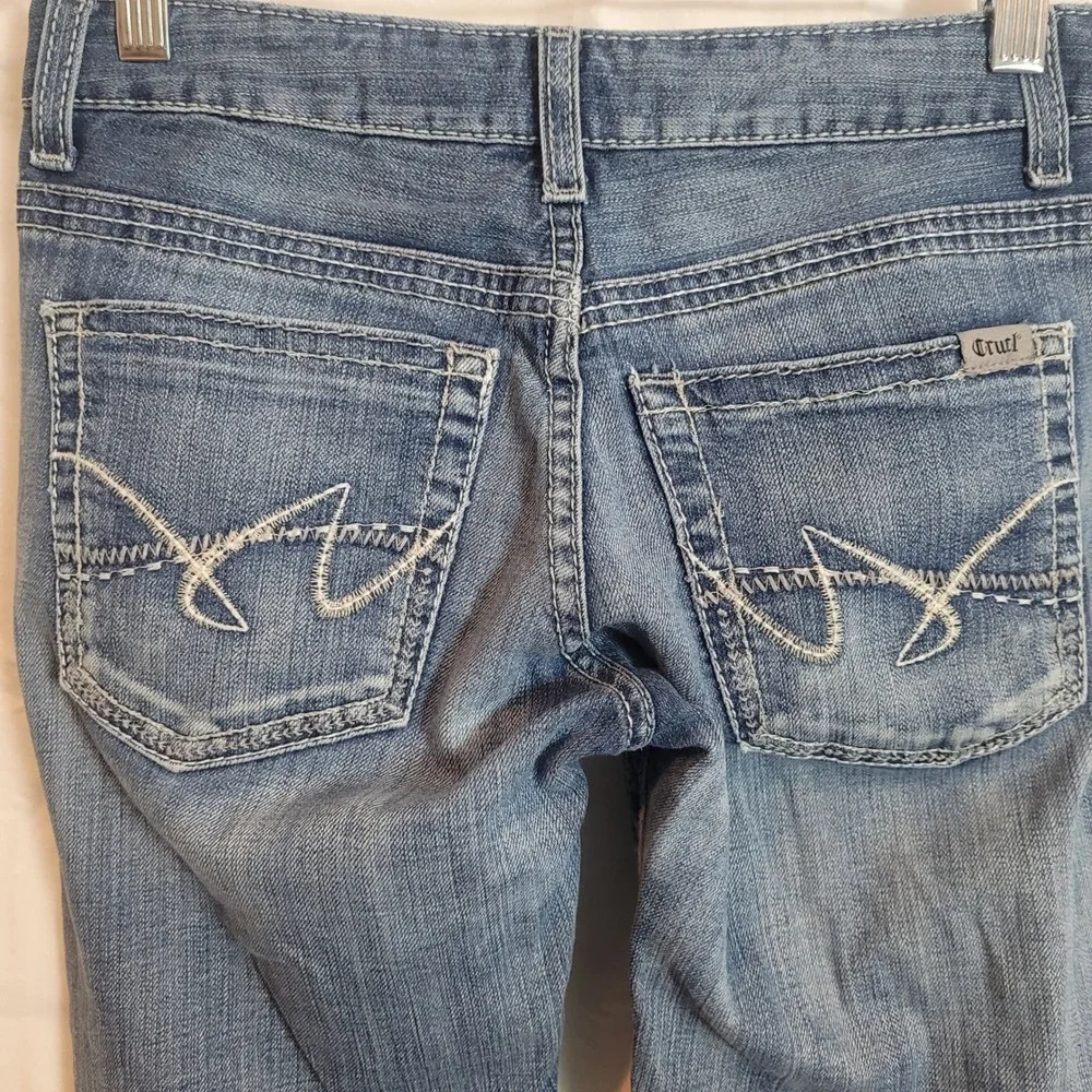 Cruel Denim Jayley Womens Low‎ Rise Straight Leg Jeans Blue Size 28 Y2K Western